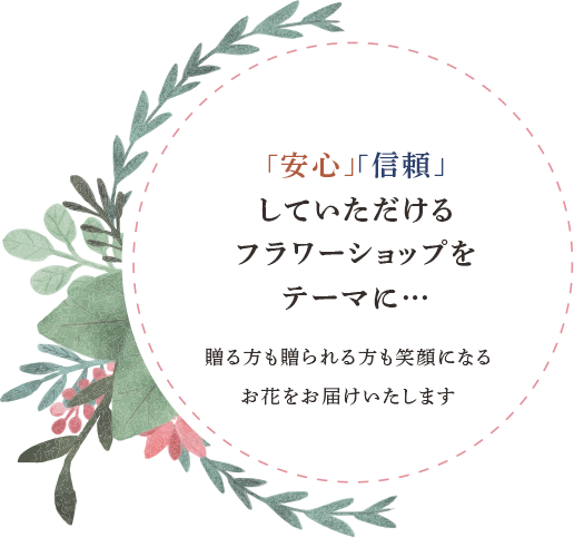 「安心」「信頼」していただけるフラワーショップをテーマに…